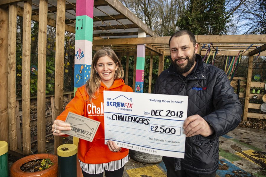 CHALLENGERS GETS A HELPING HAND FROM THE SCREWFIX FOUNDATION