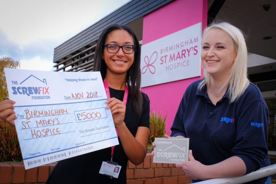 BIRMINGHAM ST MARY’S HOSPICE GETS A HELPING HAND FROM THE SCREWFIX FOUNDATION