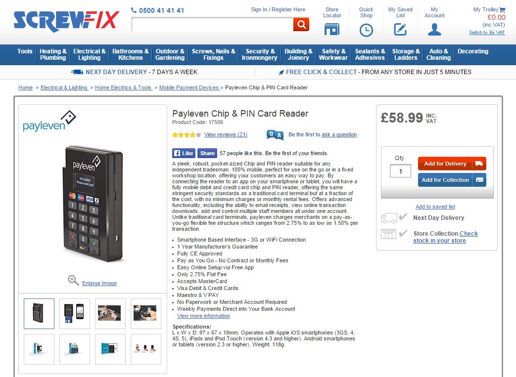 Screwfix Enables Customers To Take Payments On the Move