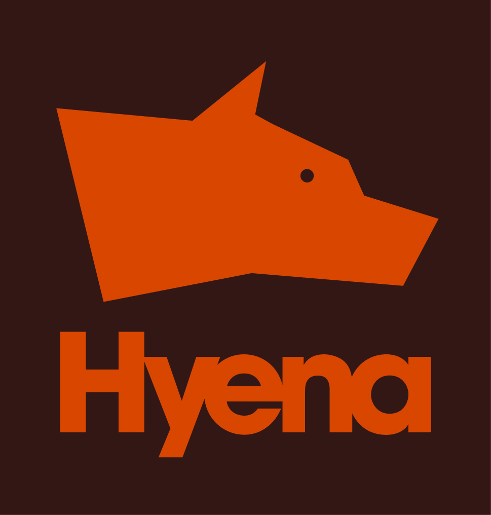 Hyena Logo orange on chocolate