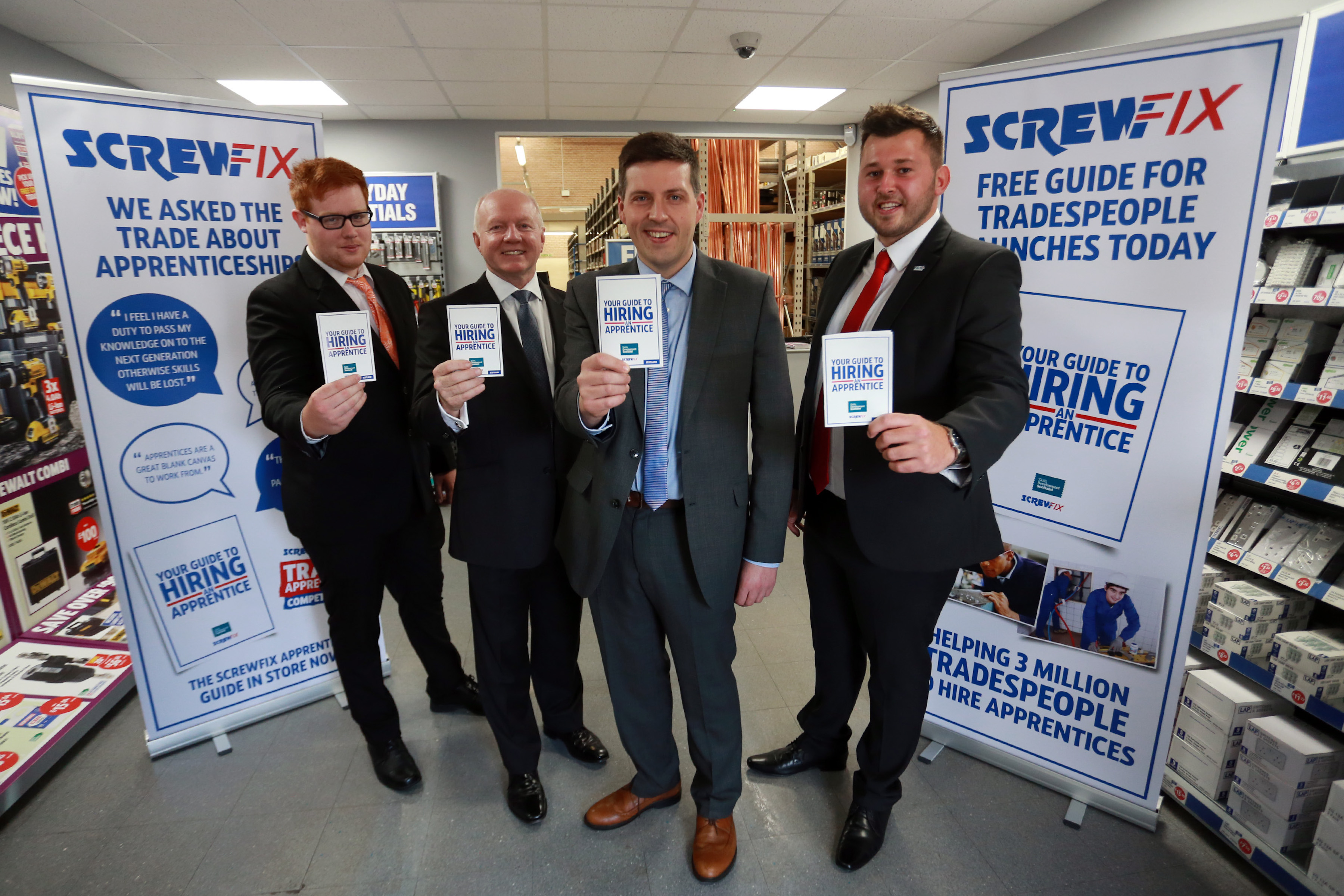 Screwfix partners with Scottish Minister for employability and training to help tradespeople hire apprentices