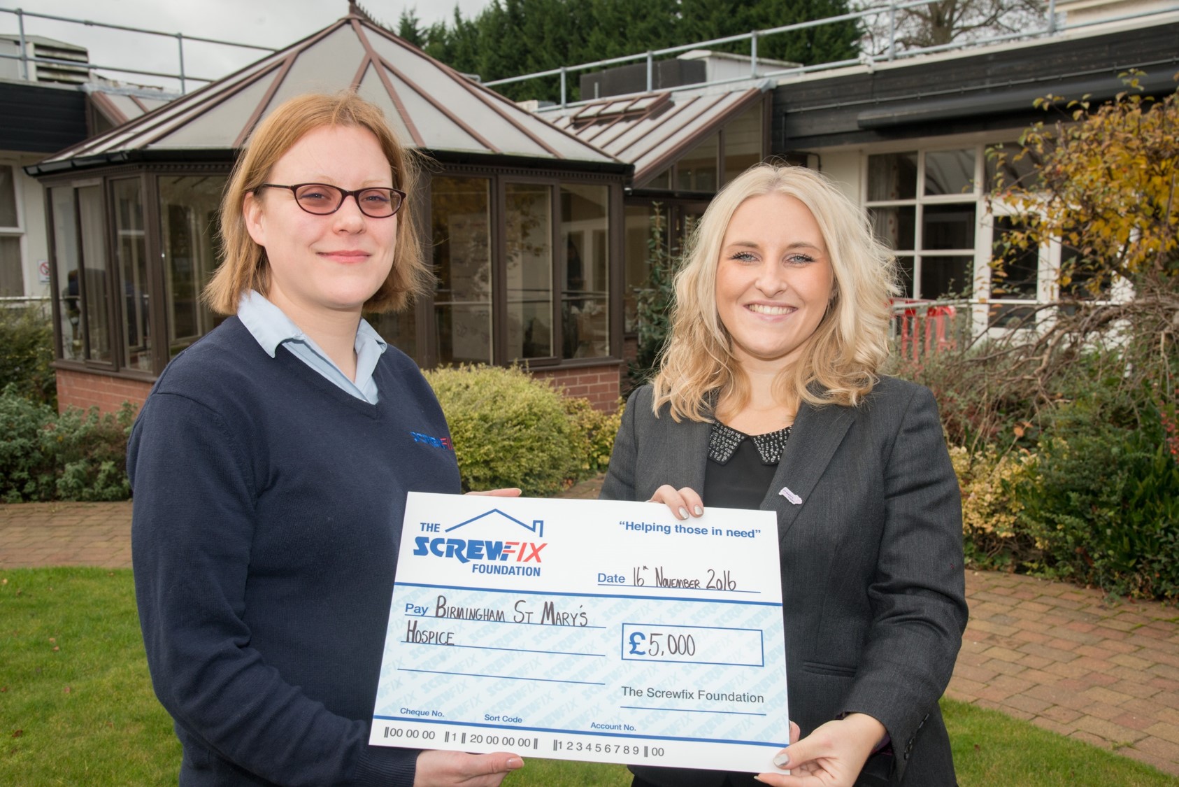 Birmingham St Mary’s Hospice receives generous donation from the Screwfix Foundation