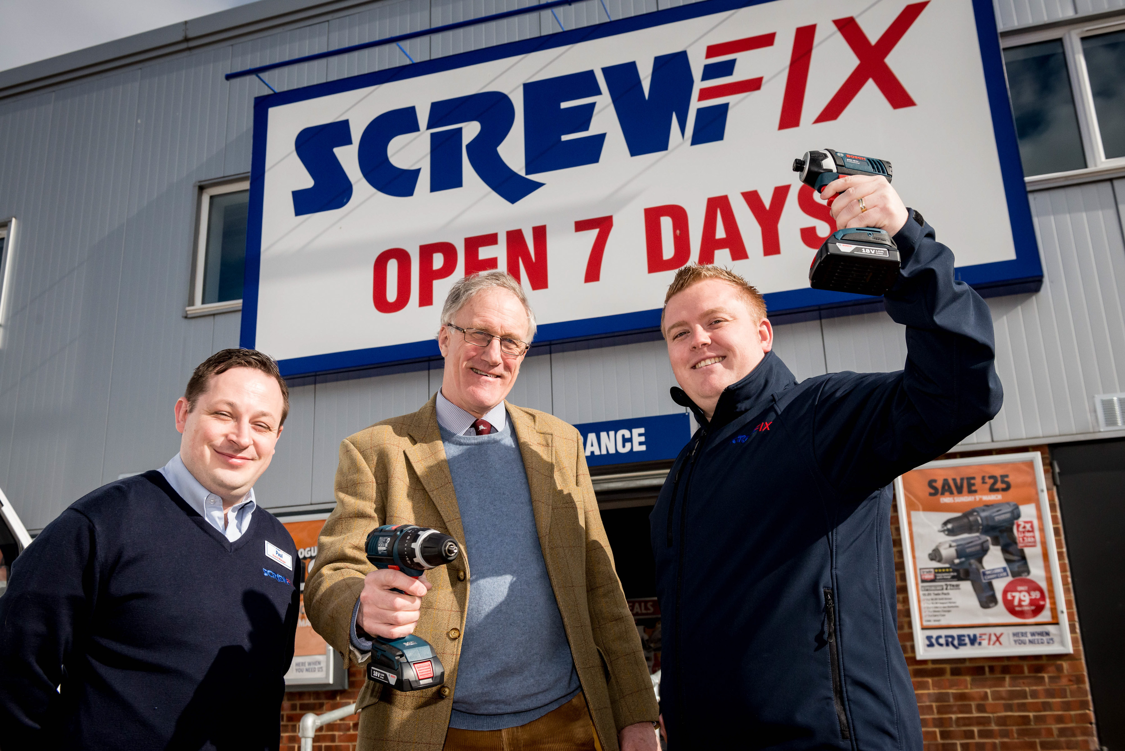 Sir Julian Brazier MP visits new Screwfix store