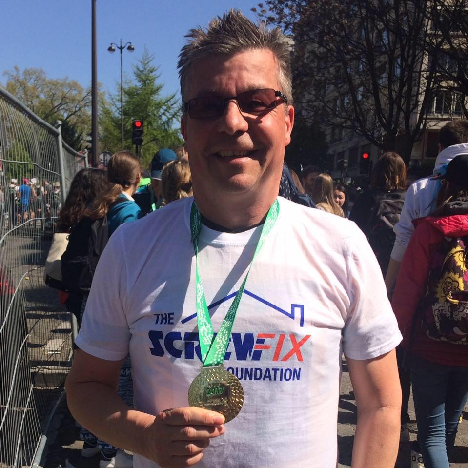 Screwfix employee completes Paris marathon for charity