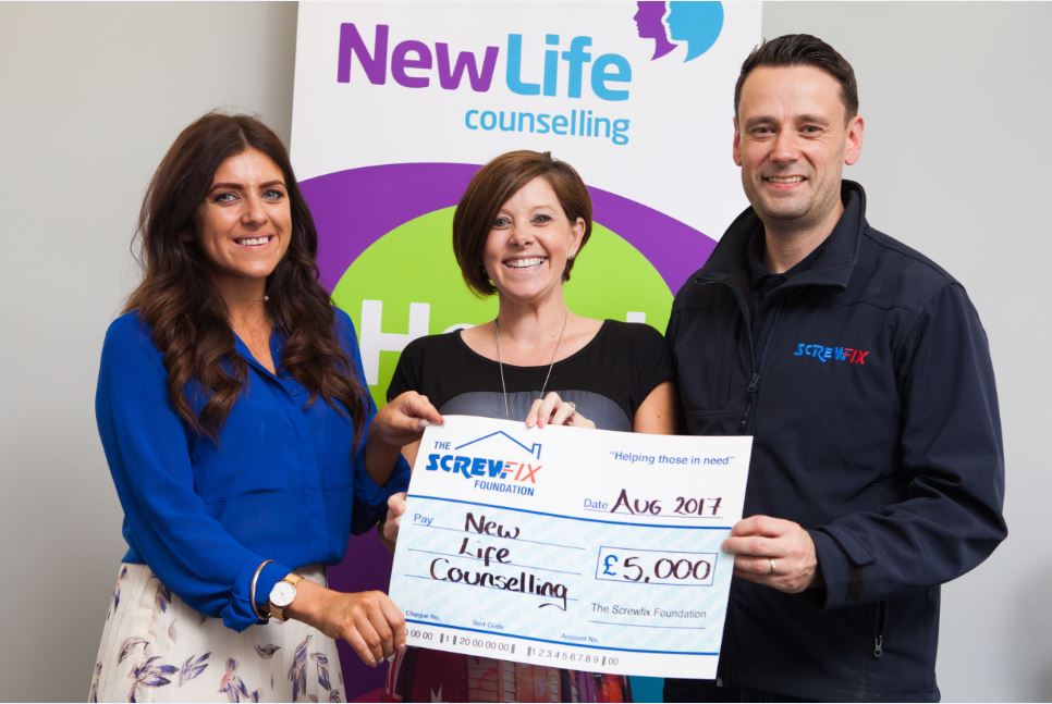 The Screwfix Foundation supports New Life Counselling in Belfast