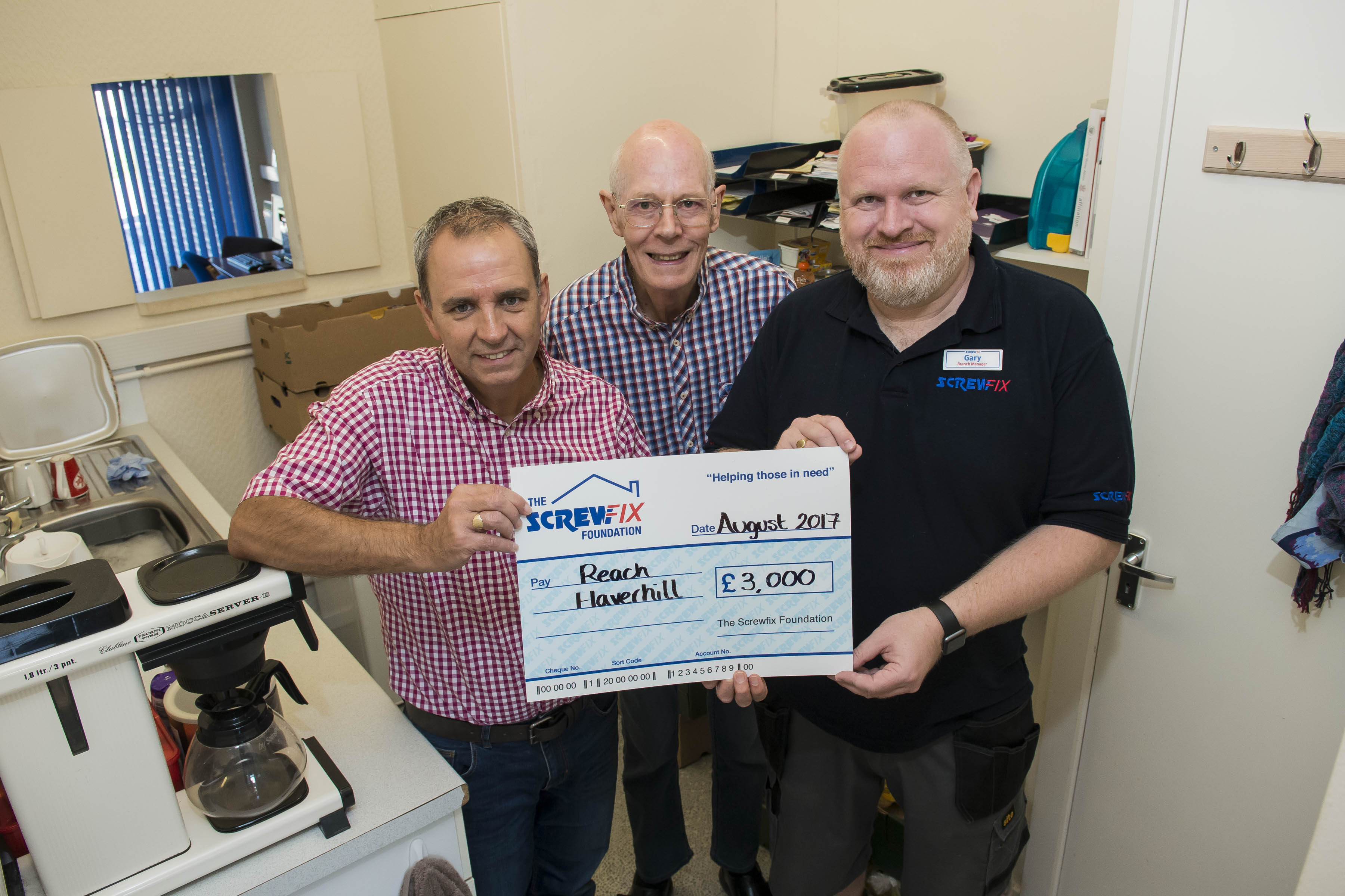 Reach Haverhill receives generous donation from The Screwfix Foundation