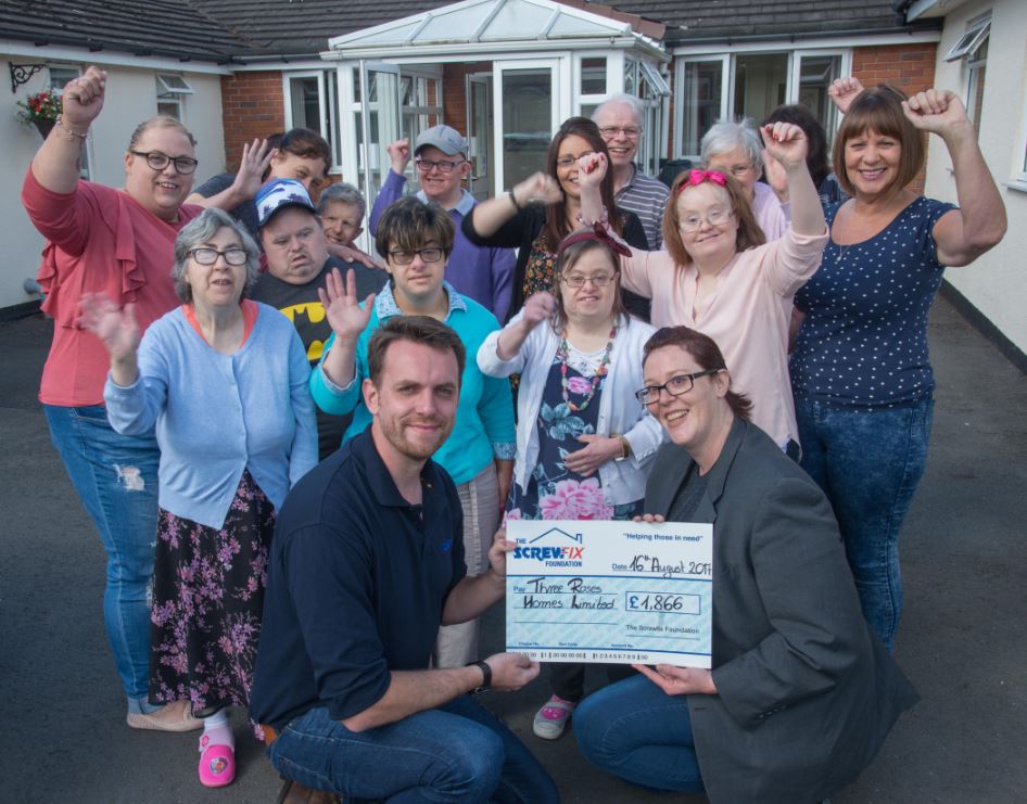 Three Roses Homes Ltd receives generous donation from the Screwfix Foundation