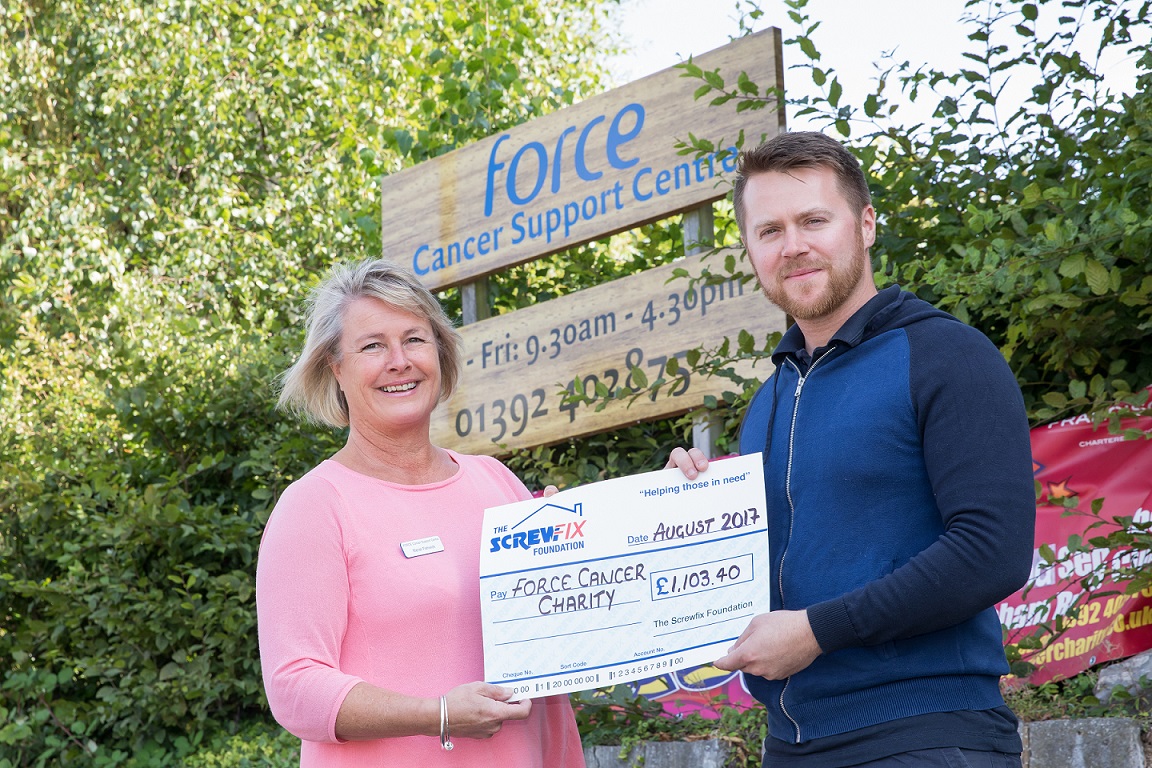 Force Cancer charity gets a helping hand from the Screwfix Foundation