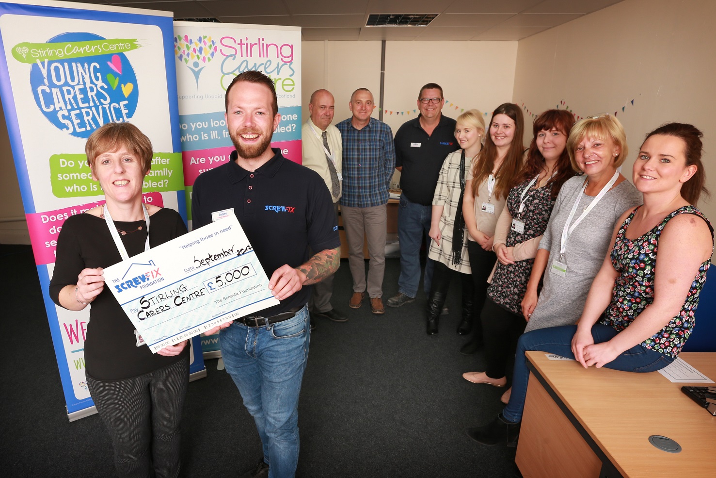 Stirling Carers Centre receives generous donation from the Screwfix Foundation