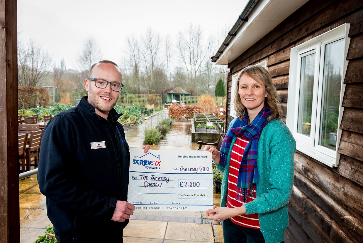 The Therapy receives generous donation from the Screwfix Foundation