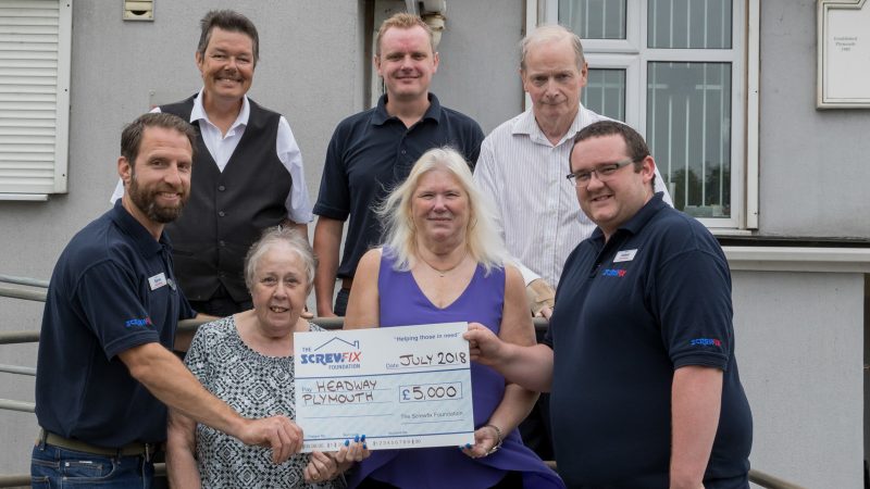 Headway Charity, Plymouth gets a helping hand from the Screwfix Foundation