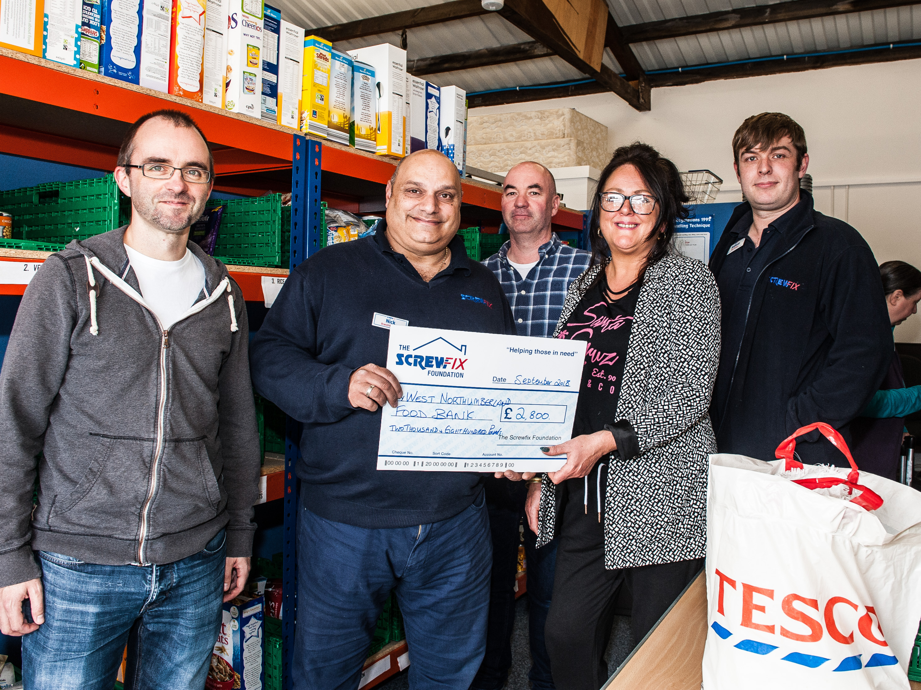 The West Northumberland foodbank, Hexham, gets a helping hand from the Screwfix Foundation