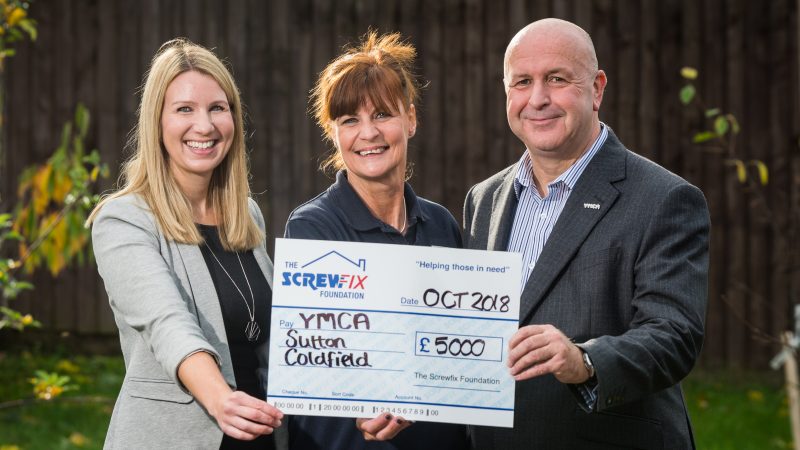 The YMCA Sutton Coldfield gets a helping hand from the Screwfix Foundation