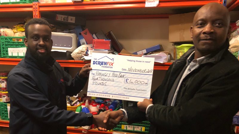 Haringey foodbank gets a helping hand from the Screwfix Foundation