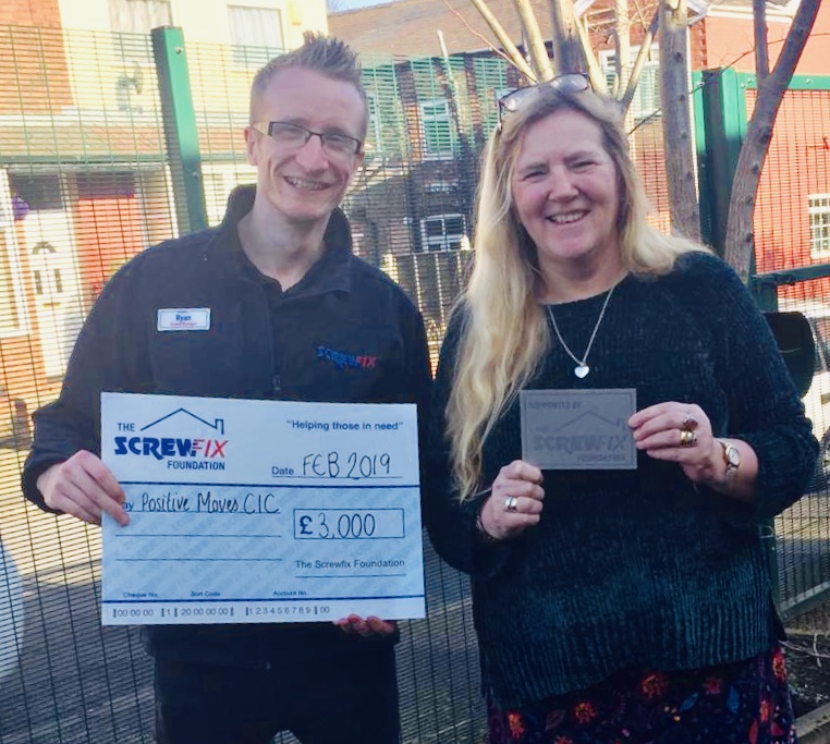 Positive Moves CIC charity gets a helping hand from the Screwfix Foundation
