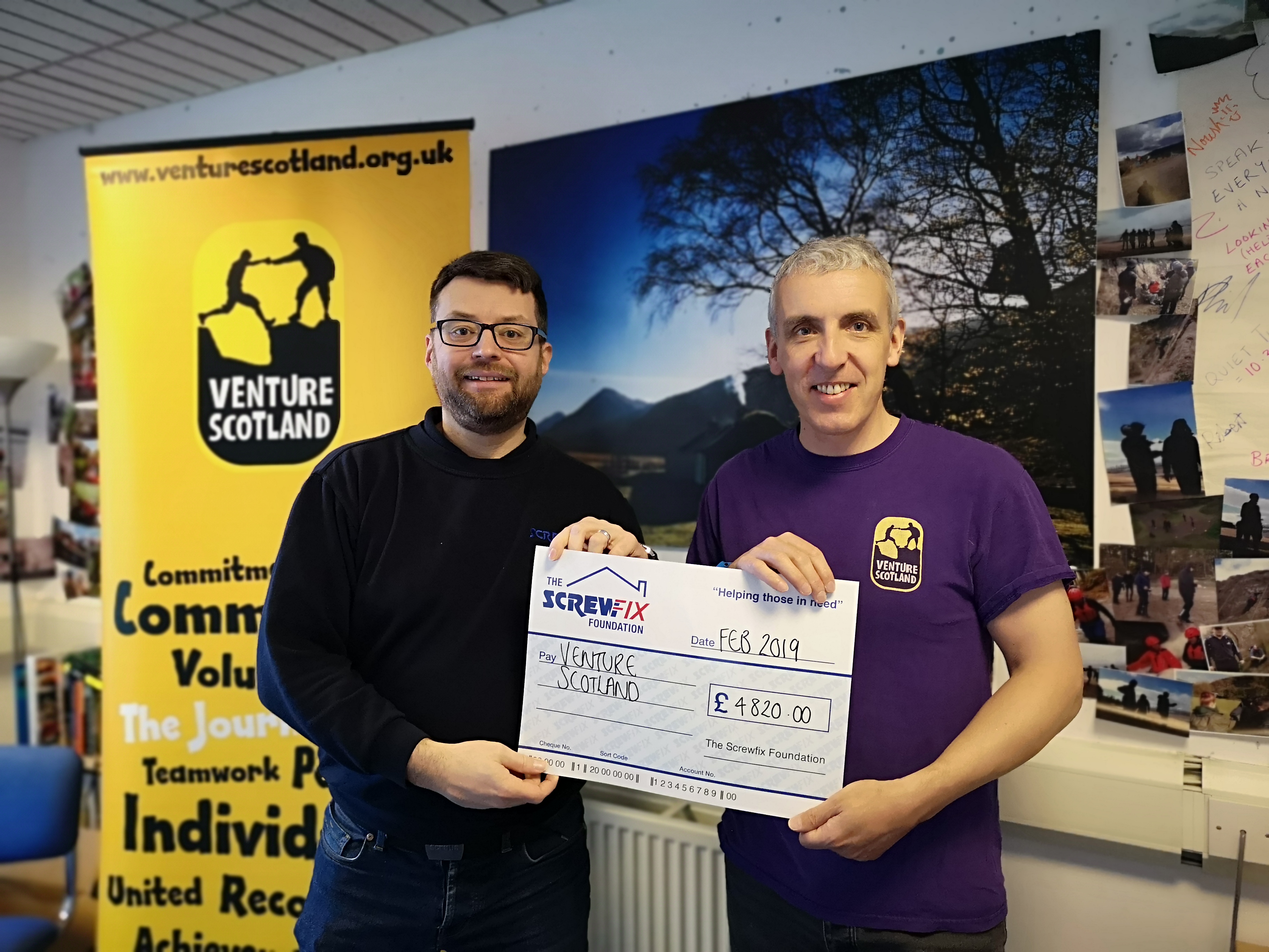 Venture Scotland receive grant from the Screwfix Foundation