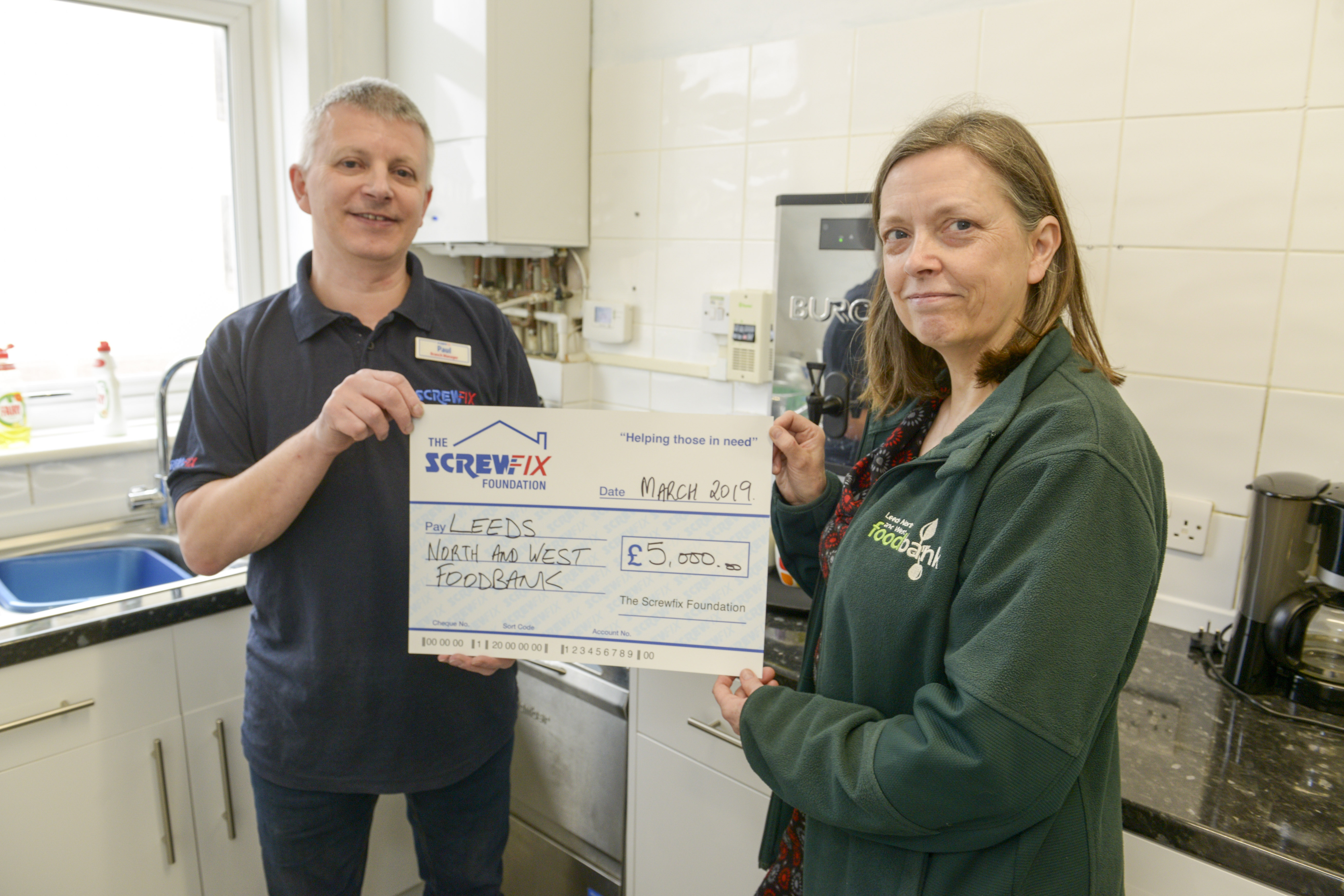 Leeds North & West foodbank gets a boost from the Screwfix Foundation