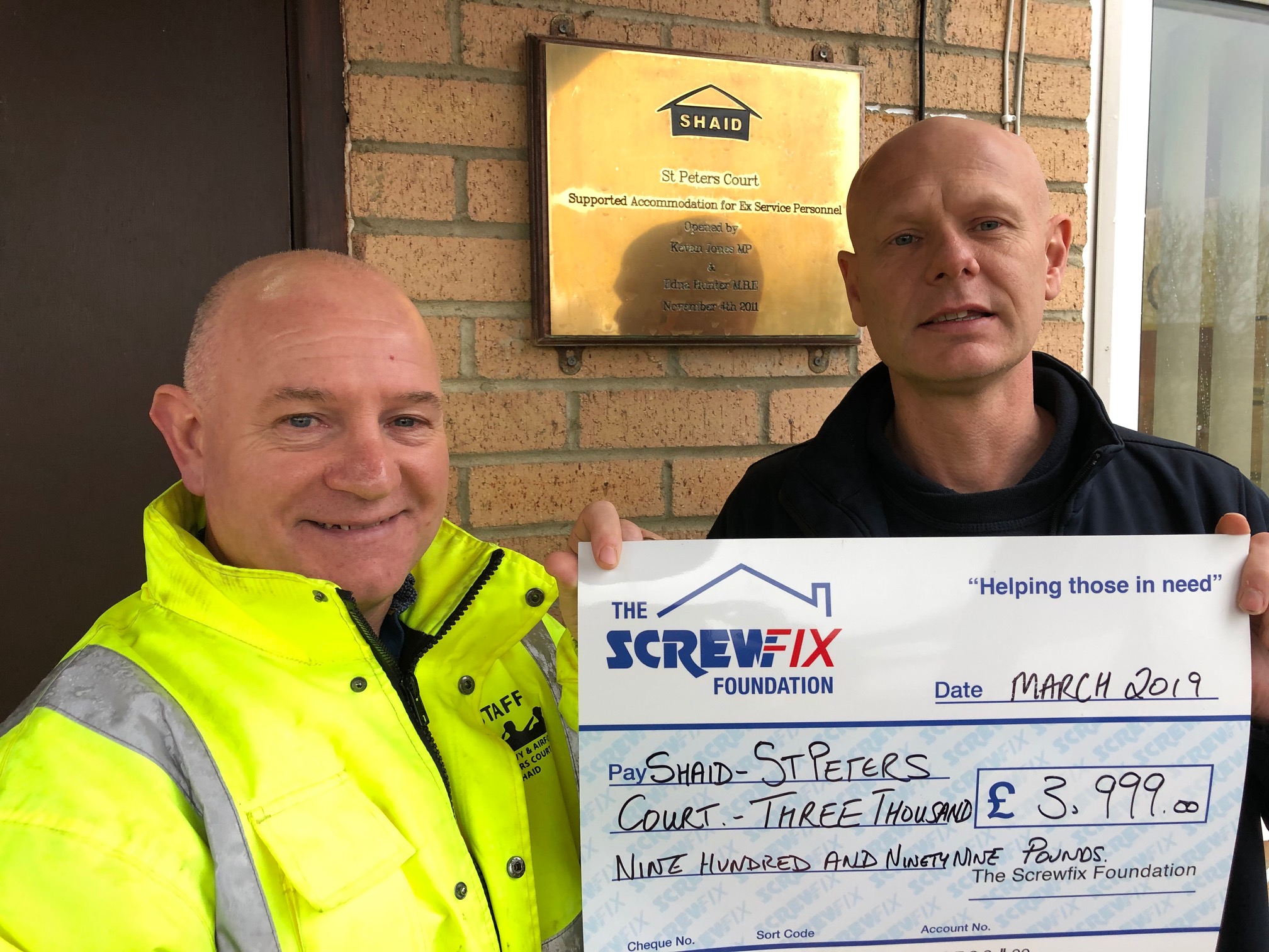 Shaid/St Peters Court charity gets a helping hand from the Screwfix Foundation