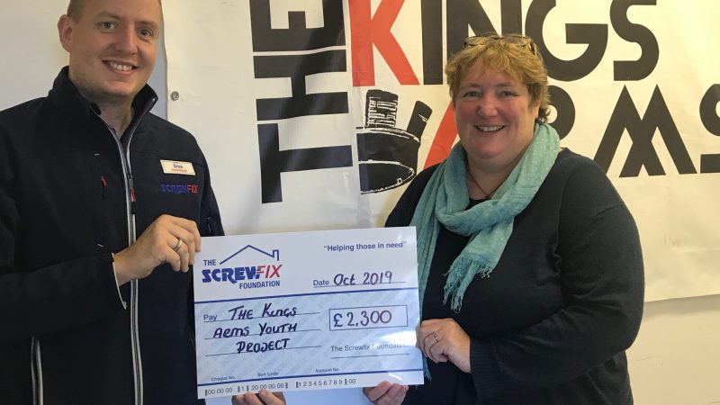 The Screwfix Foundation supports The Kings Arms Youth Project in Petersfield
