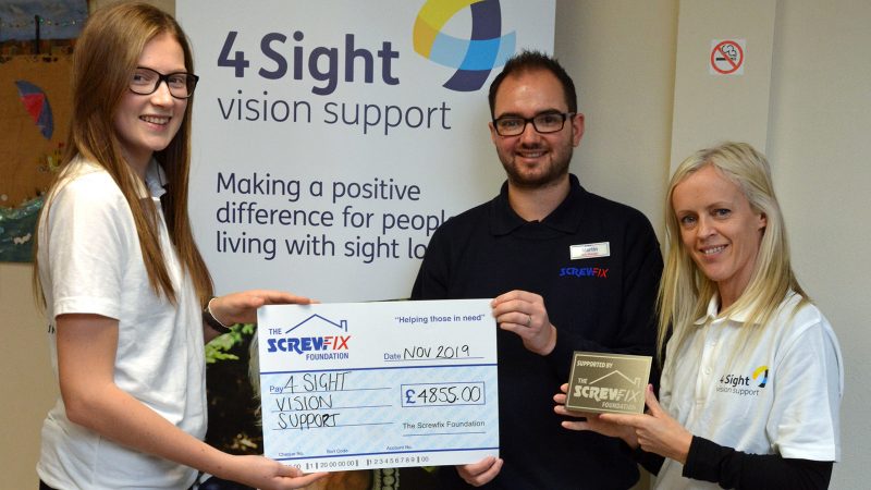 4Sight Vision Support receives a helping hand from The Screwfix Foundation