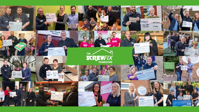 The Screwfix Foundation supports hundreds of charities in 2019