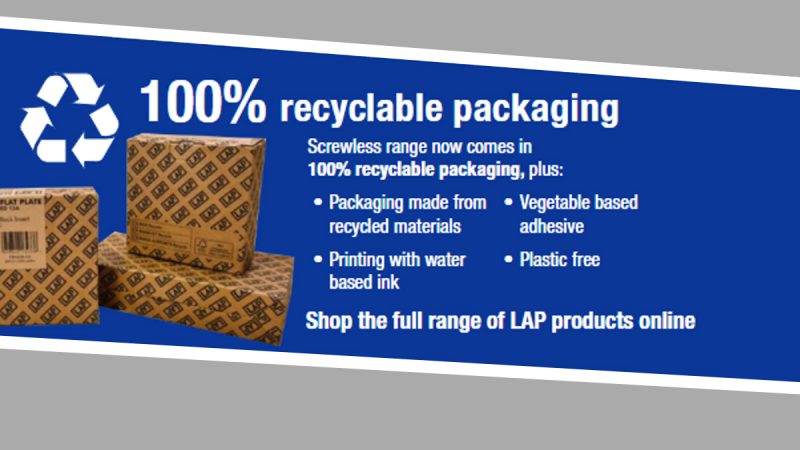 LAP electrical range now available from Screwfix with 100% recyclable packaging