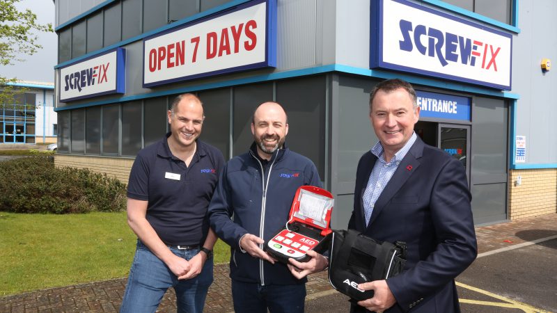 Screwfix installs lifesaving defibrillators in all its stores in UK and Ireland in partnership with the British Heart Foundation