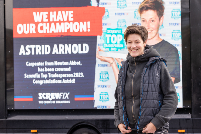 Screwfix celebrates Newton Abbott Top Tradesperson champion with Ad Van announcement